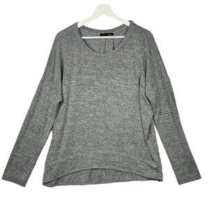 Rag & Bone Shirt Women M Jersey‎ Long Sleeve Pullover Heathered Gray Oversized